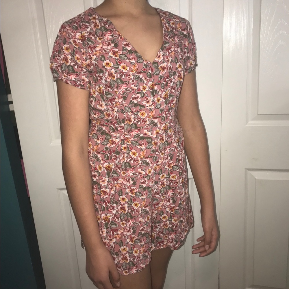 Floral pink Romper